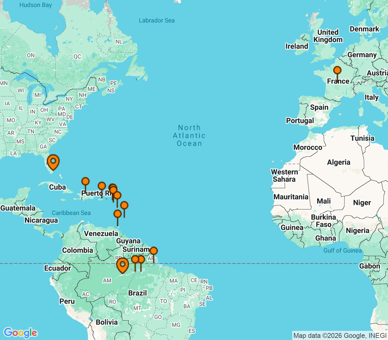 Harta itinerariu Croaziera 2027 - Grand Voyage si Tematice (Miami, FL) - Explora Journeys - Explora I - 19 nopti