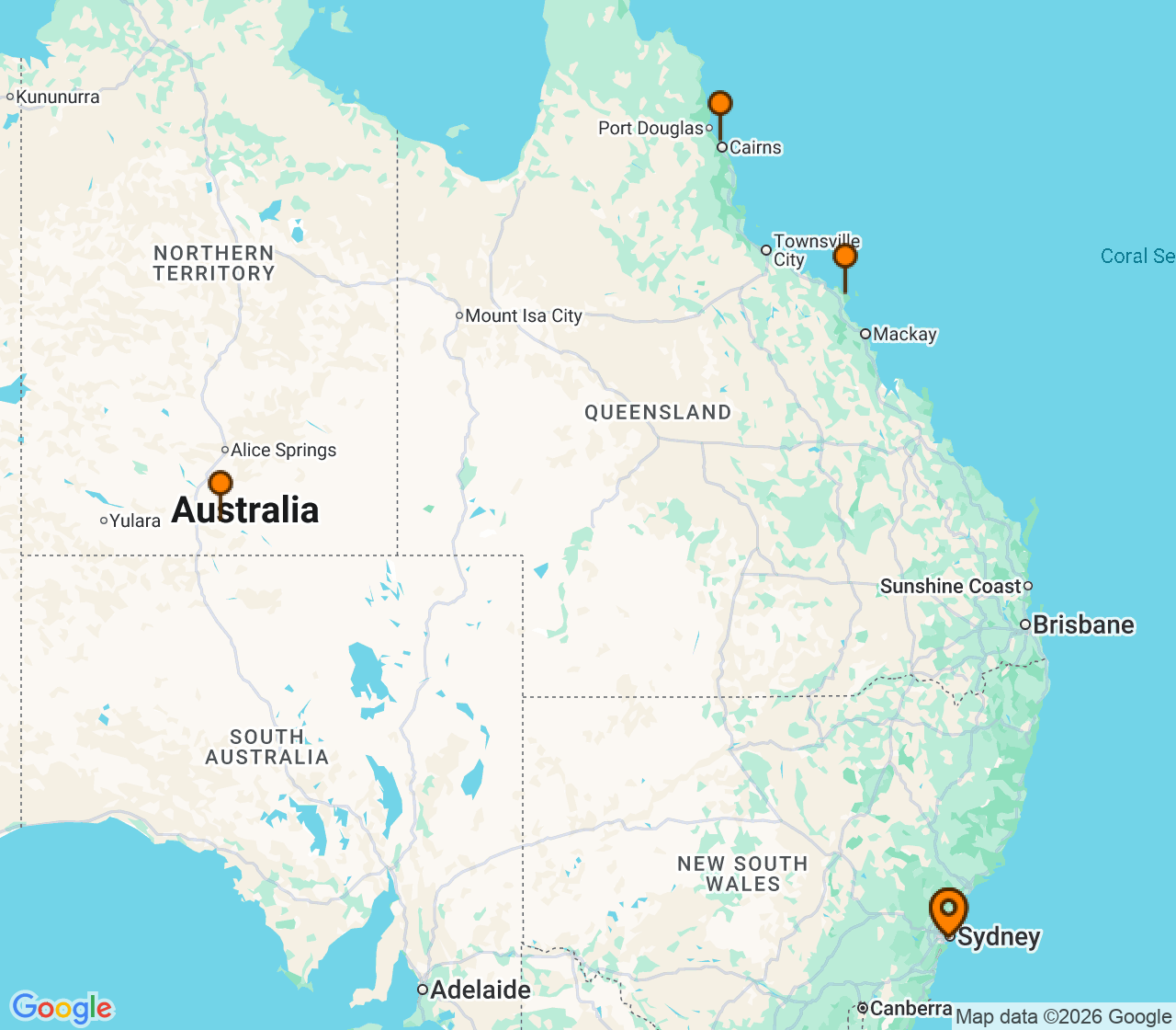 Harta itinerariu Croaziera 2027 - Australia si Noua Zeelanda (Sydney, Australia) - Royal Caribbean Cruise Line - Anthem Of The Seas - 8 nopti