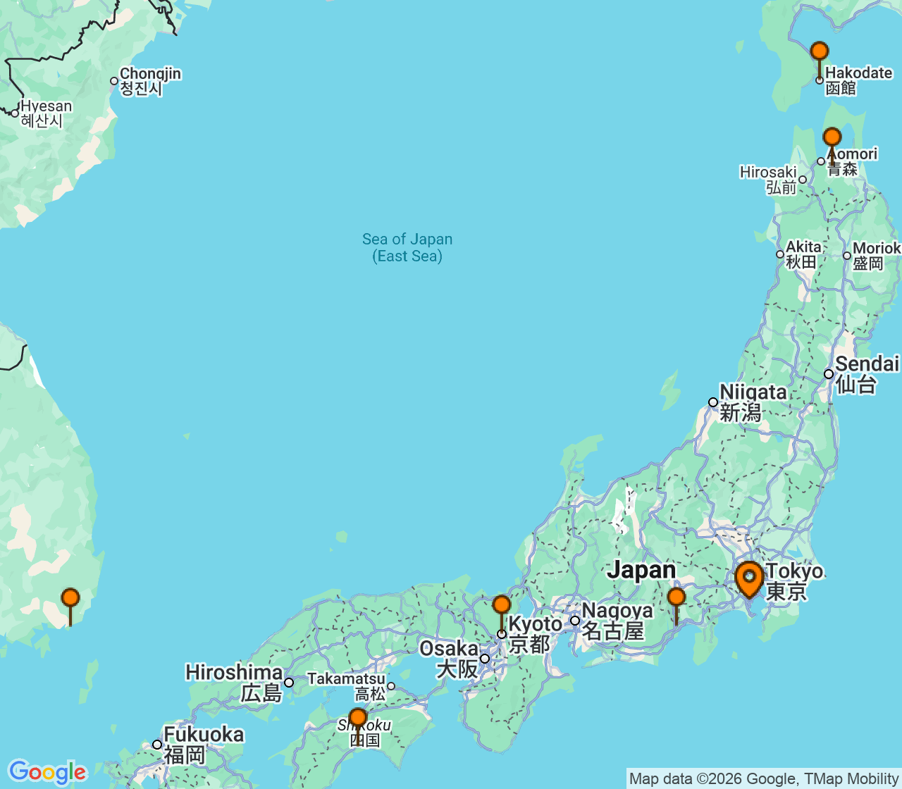 Harta itinerariu Croaziera 2028 - Asia (Orientul Indepartat) (Tokyo (Yokohama), Japonia) - Celebrity Cruises - Celebrity Solstice - 12 nopti