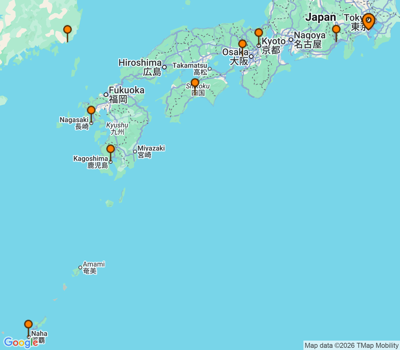 Harta itinerariu Croaziera 2028 - Asia (Orientul Indepartat) (Tokyo (Yokohama), Japonia) - Celebrity Cruises - Celebrity Millennium - 14 nopti