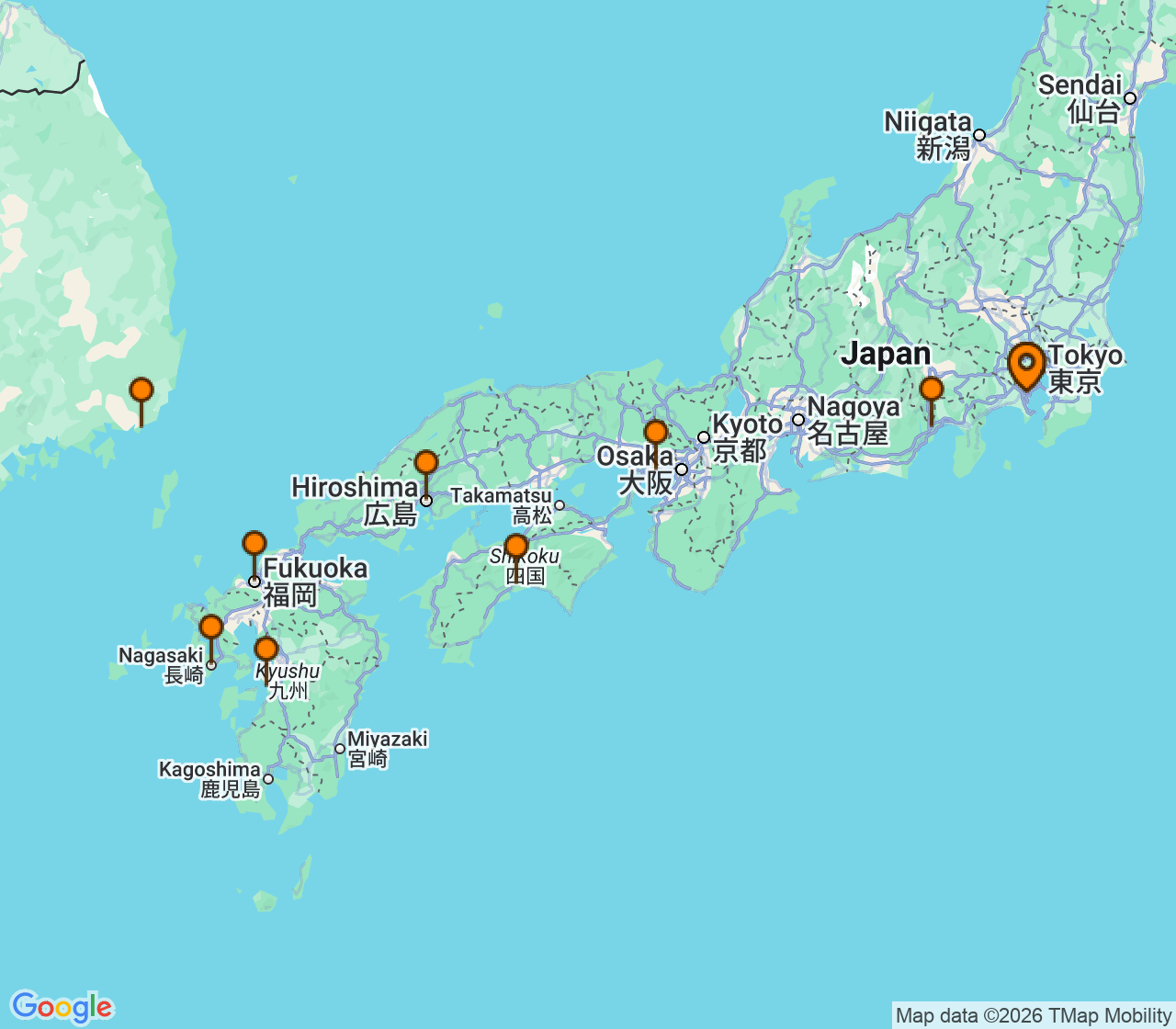 Harta itinerariu Croaziera 2029 - Asia (Orientul Indepartat) (Tokyo (Yokohama), Japonia) - Celebrity Cruises - Celebrity Millennium - 12 nopti