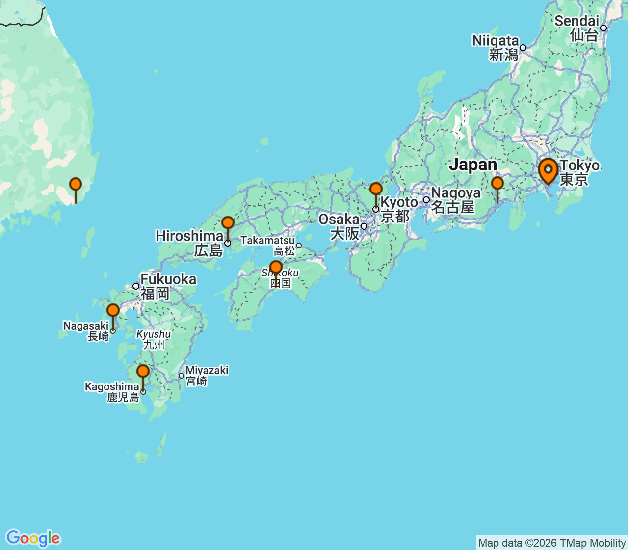 Harta itinerariu Croaziera 2028 - Asia (Orientul Indepartat) (Tokyo (Yokohama), Japonia) - Celebrity Cruises - Celebrity Solstice - 12 nopti