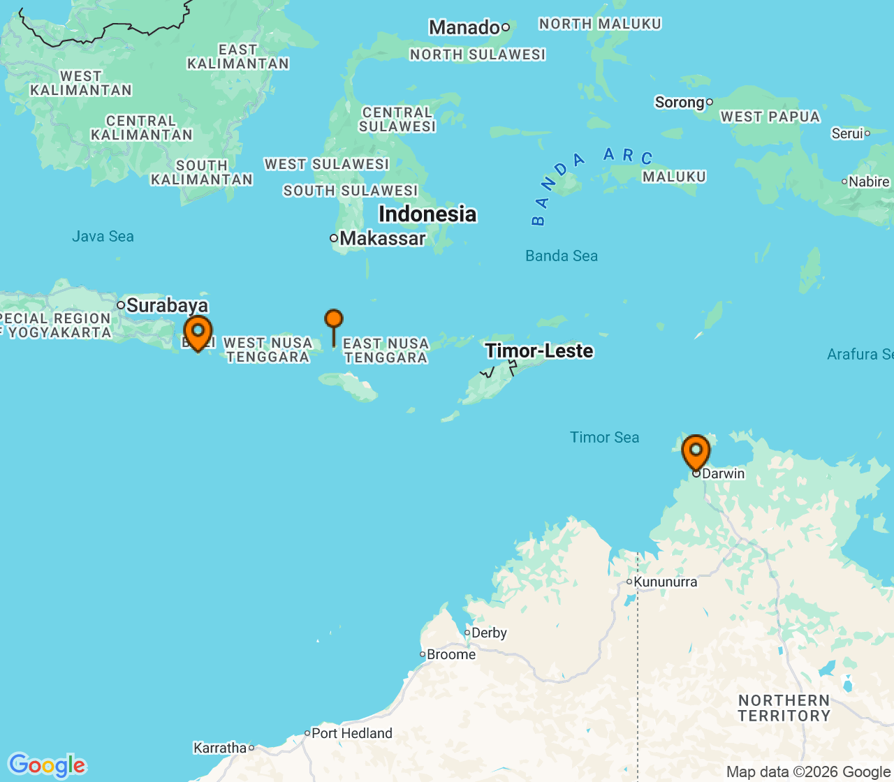 Harta itinerariu Croaziera 2029 - Tahiti si Pacificul de Sud (Benoa, Bali, Indonezia) - Paul Gauguin Cruises - m/s Paul Gauguin - 7 nopti