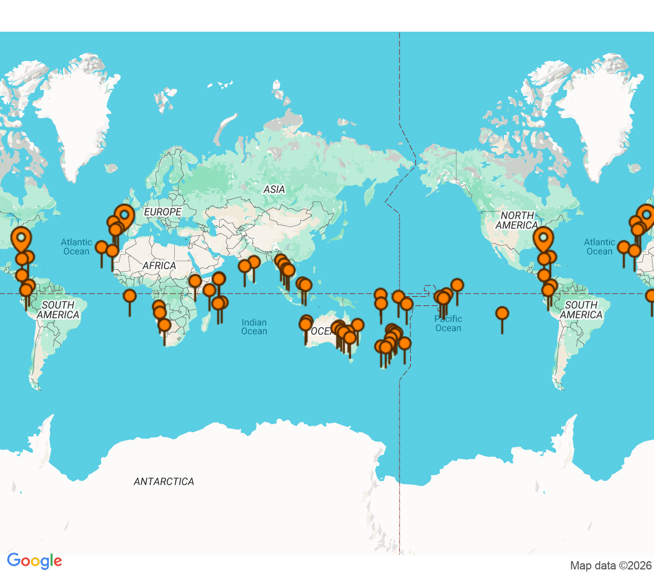 Harta itinerariu Croaziera 2029 - Grand Voyage si Tematice (Miami, FL) - Seabourn - Seabourn Quest - 138 nopti