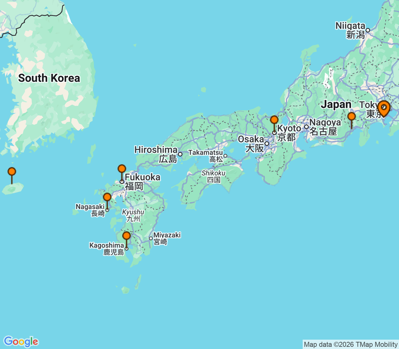 Harta itinerariu Croaziera 2028 - Asia (Orientul Indepartat) (Tokyo (Yokohama), Japonia) - Celebrity Cruises - Celebrity Solstice - 11 nopti