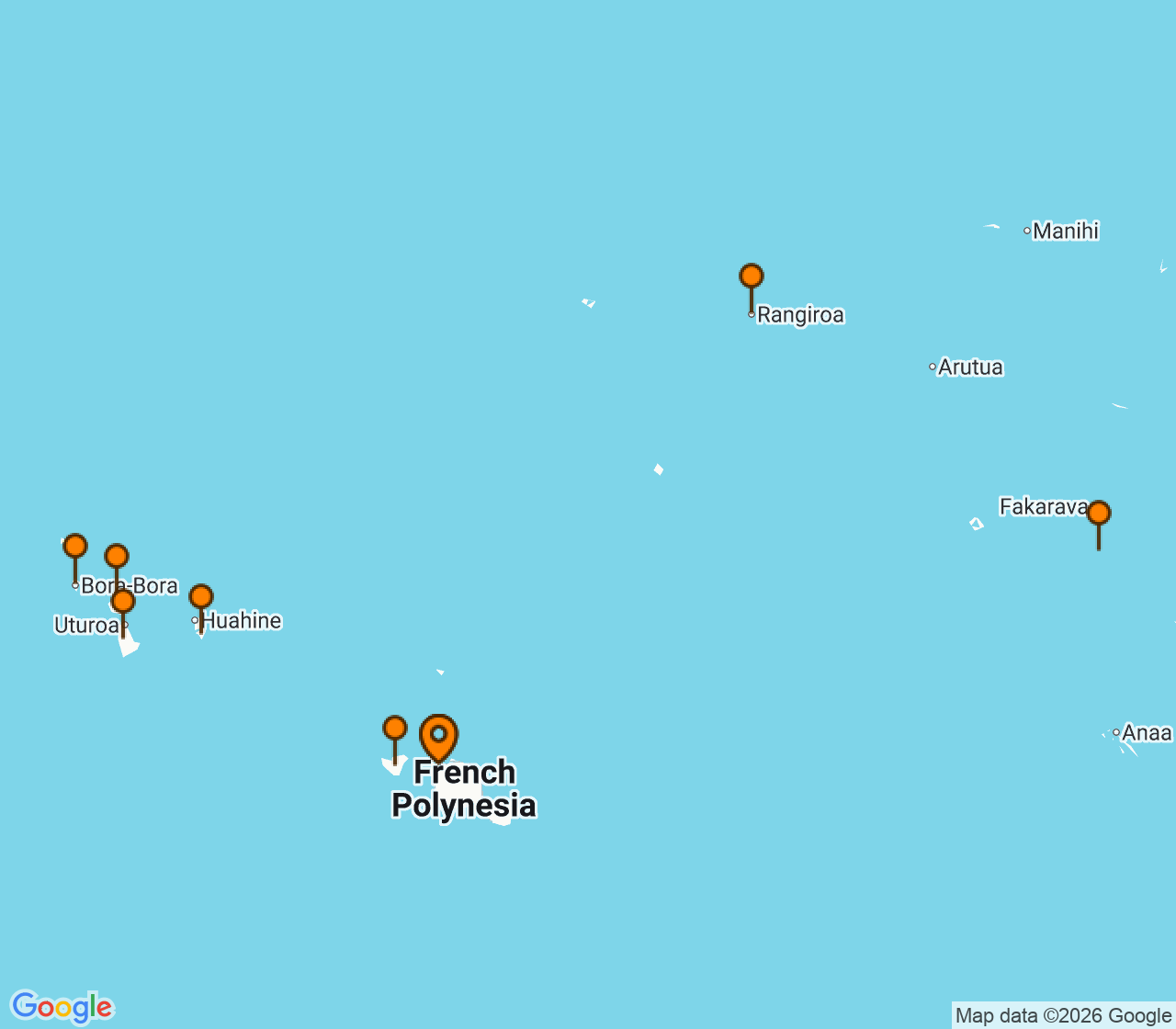 Harta itinerariu Croaziera 2027 - Tahiti si Pacificul de Sud (Papeete, Tahiti, Polinezia Franceza) - Paul Gauguin Cruises - m/s Paul Gauguin - 10 nopti