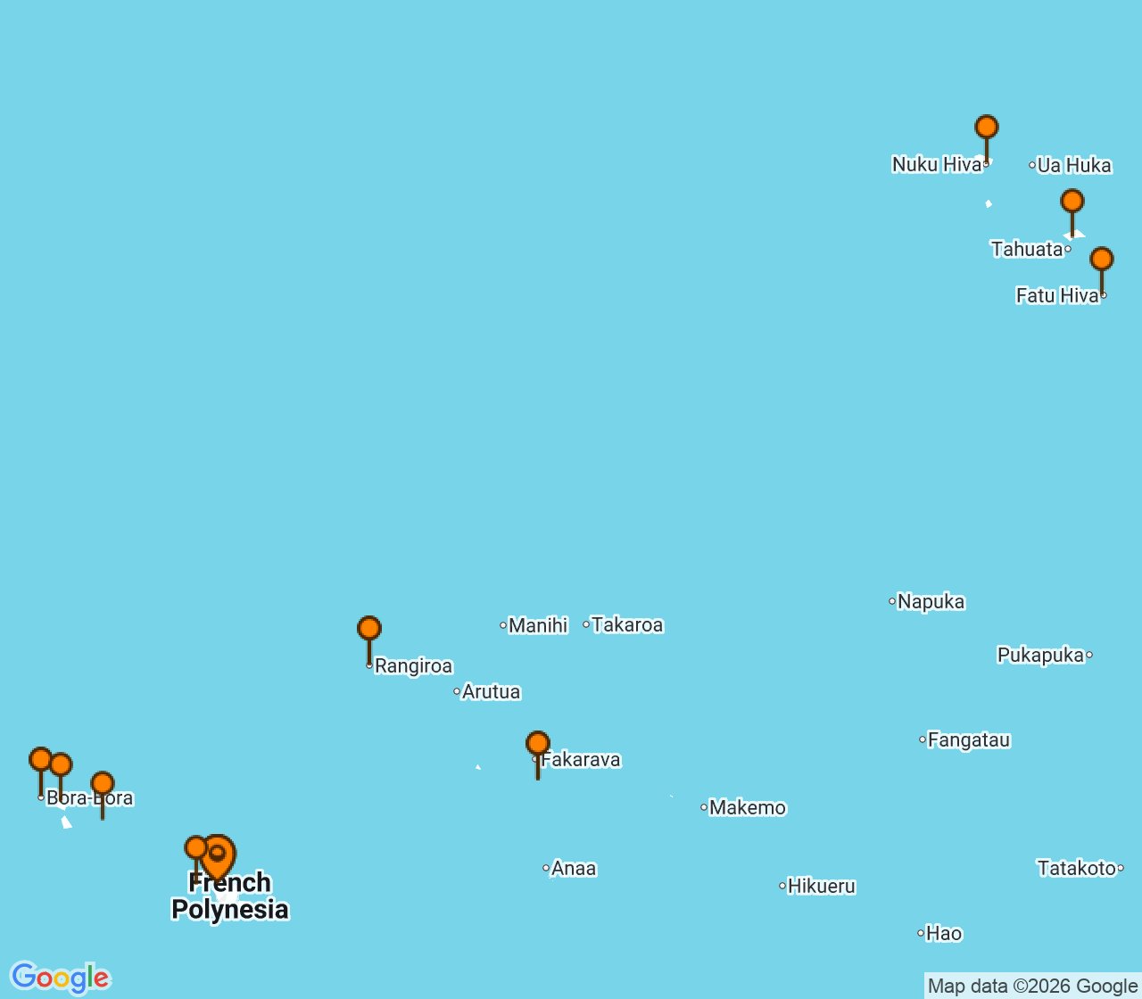 Harta itinerariu Croaziera 2026 - Tahiti si Pacificul de Sud (Papeete, Tahiti, Polinezia Franceza) - Windstar Cruises - Star Breeze - 21 nopti