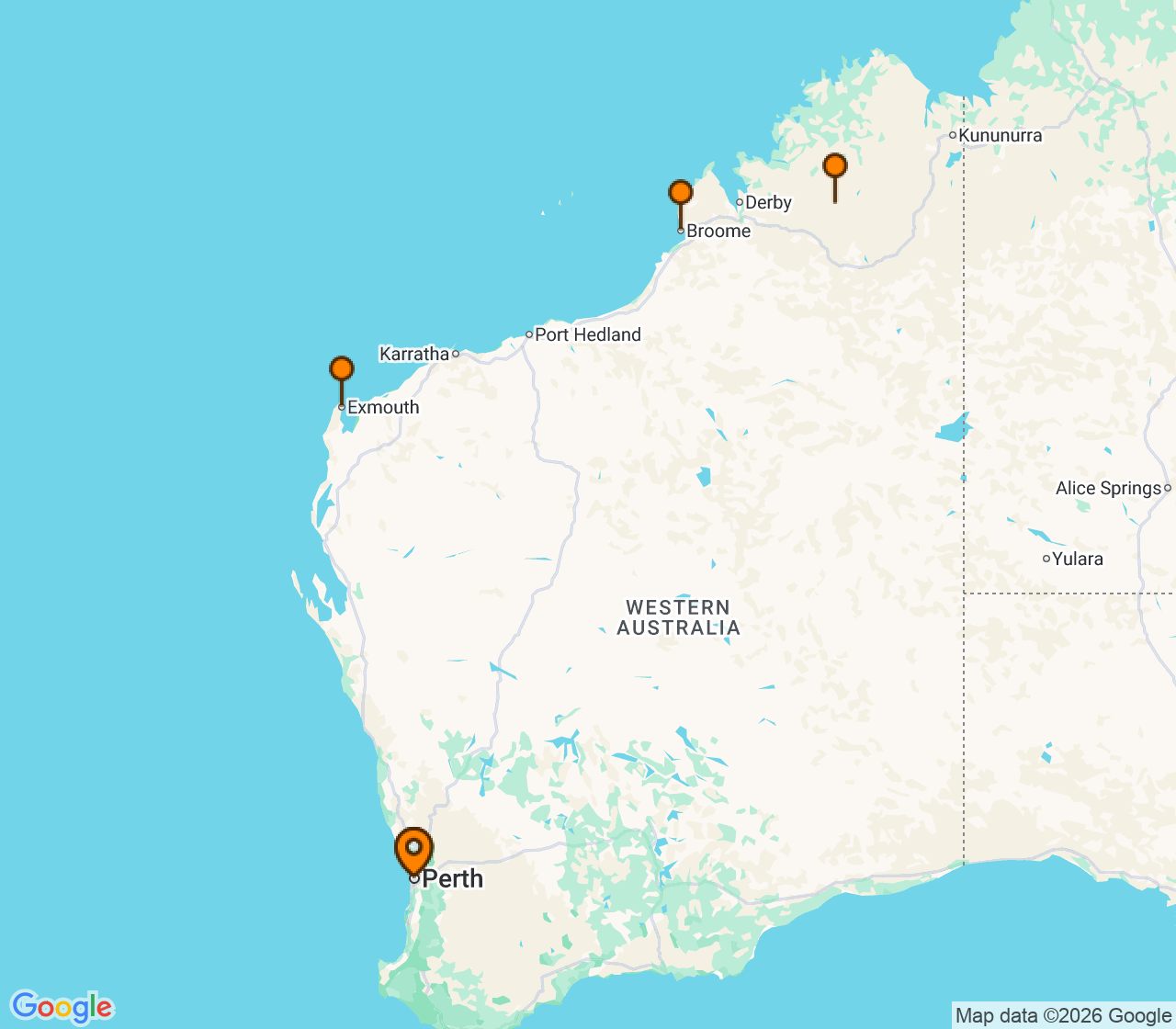 Harta itinerariu Croaziera 2028 - Australia si Noua Zeelanda (Perth, Australia) - Princess Cruises - Sapphire Princess - 9 nopti