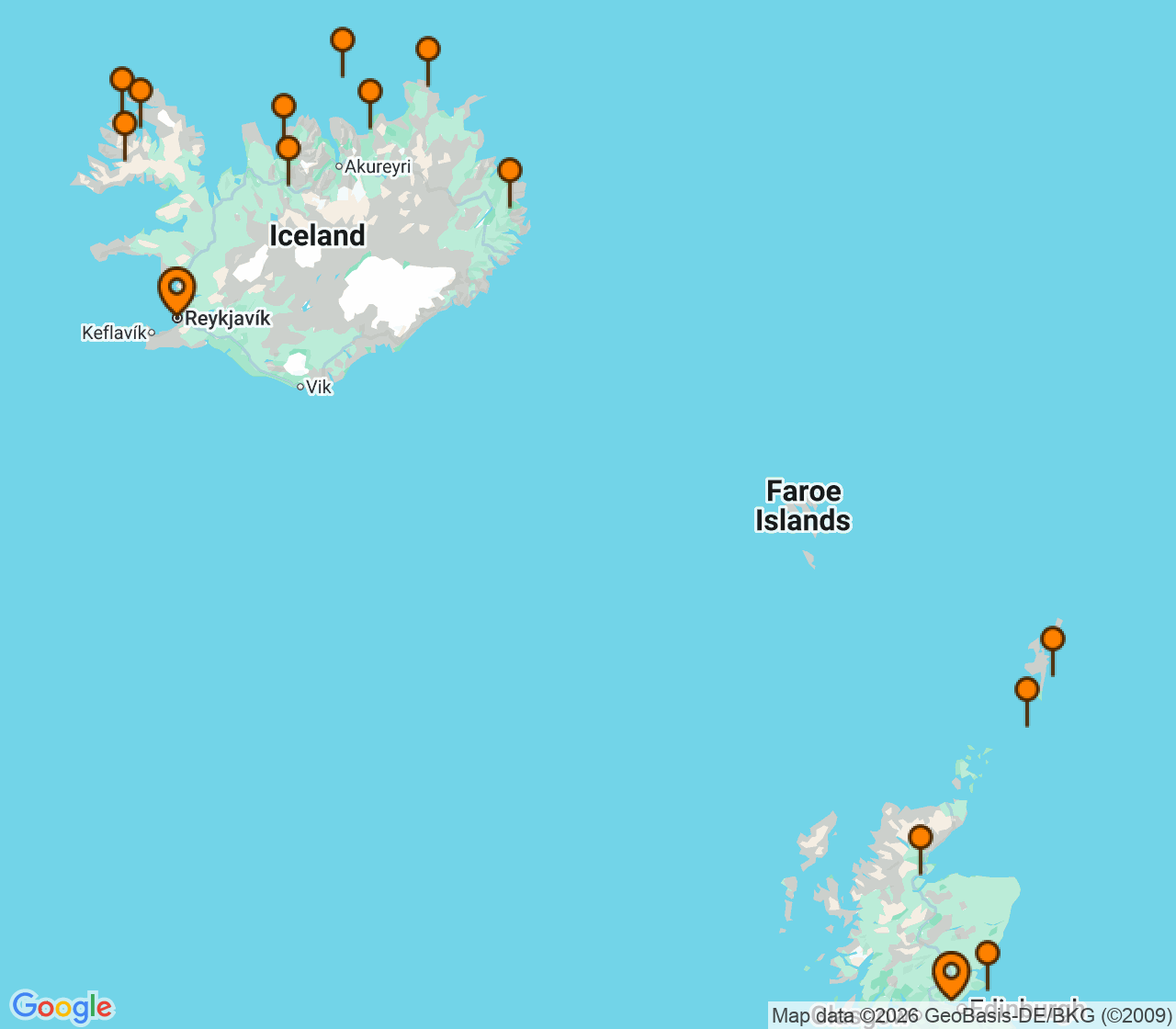 Harta itinerariu Croaziera 2027 - Europa de Nord (Rosyth - Scotia) - Silversea Cruises - Silver Wind - 14 nopti