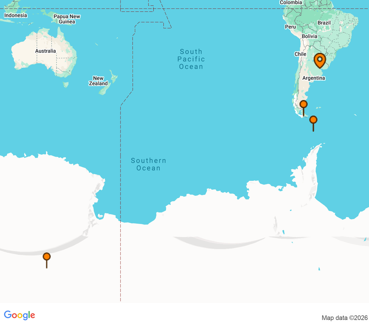 Harta itinerariu Croaziera 2027 - Antarctica (Buenos Aires, Argentina) - HX Expeditions - MS Roald Amundsen - 15 nopti