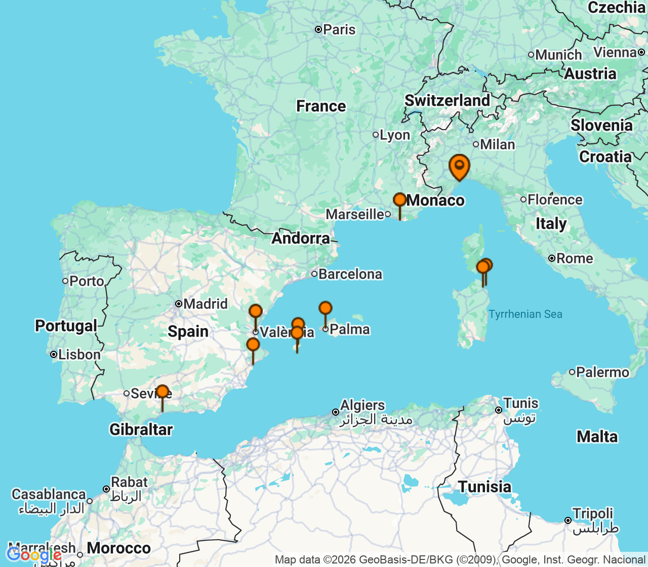 Harta itinerariu Croaziera 2027 - Grand Voyage si Tematice (Savona, Italia) - Costa Cruises - Costa Fascinosa - 14 nopti