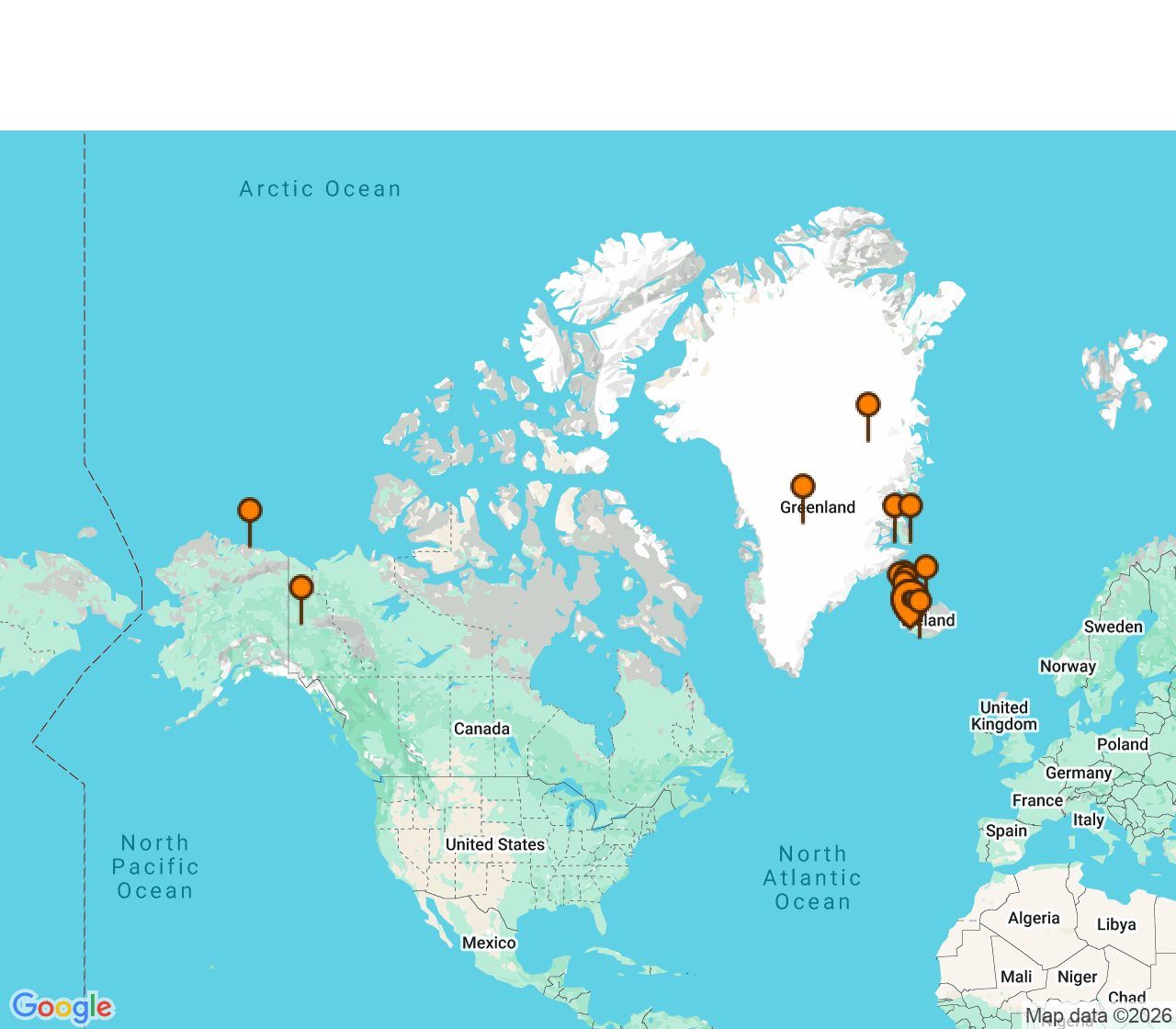 Harta itinerariu Croaziera 2028 - Europa de Nord (Reykjavik, Islanda) - Seabourn - Seabourn Pursuit - 14 nopti