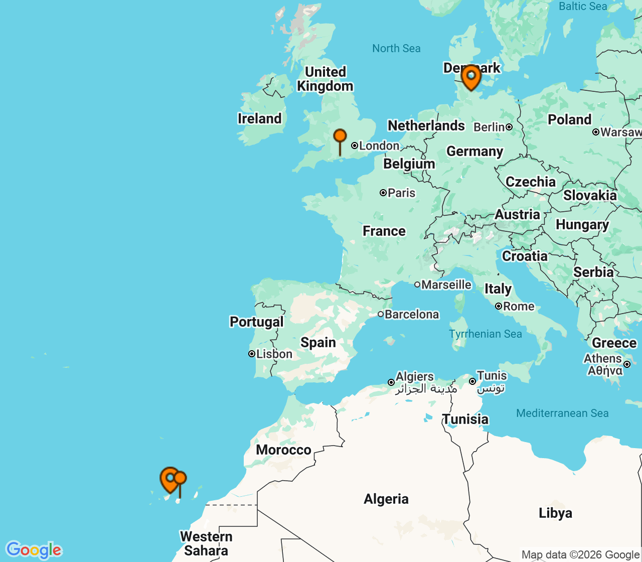 Harta itinerariu Croaziera 2027 - Europa de Nord (Kiel, Germania) - MSC Cruises - MSC Euribia - 8 nopti