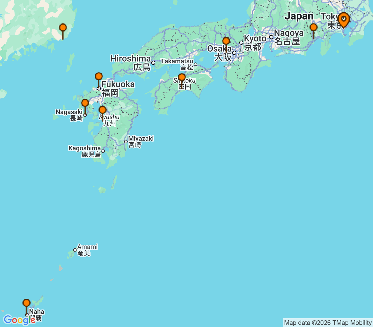 Harta itinerariu Croaziera 2029 - Asia (Orientul Indepartat) (Tokyo (Yokohama), Japonia) - Celebrity Cruises - Celebrity Millennium - 14 nopti