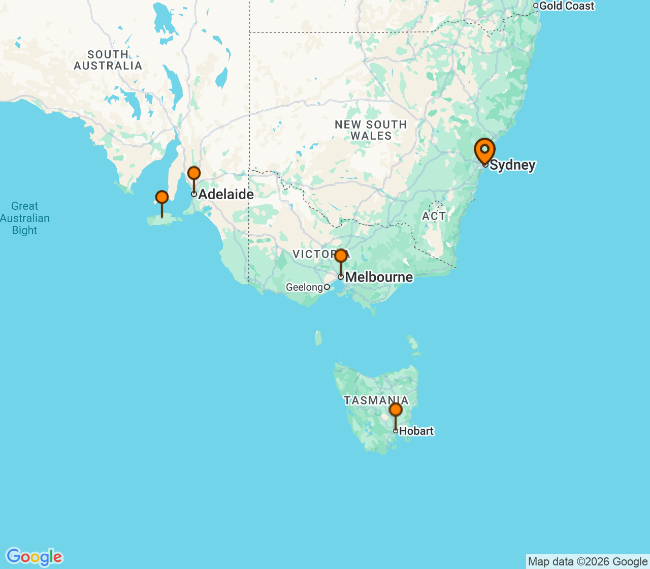 Harta itinerariu Croaziera 2026 - Australia si Noua Zeelanda (Sydney, Australia) - Celebrity Cruises - Celebrity Edge - 9 nopti