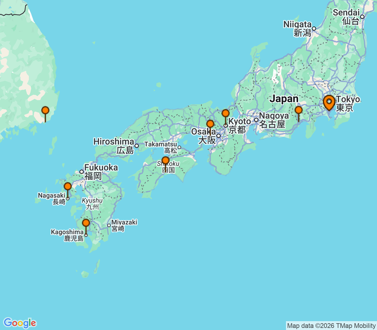 Harta itinerariu Croaziera 2027 - Asia (Orientul Indepartat) (Tokyo (Yokohama), Japonia) - Celebrity Cruises - Celebrity Millennium - 12 nopti