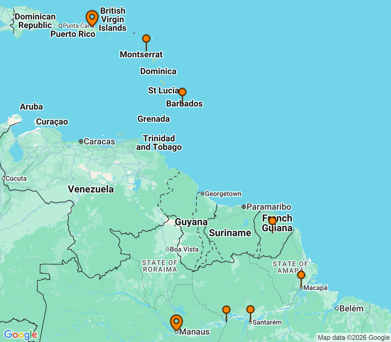 Harta itinerariu Croaziera 2028 - Grand Voyage si Tematice (San Juan, Puerto Rico) - Explora Journeys - Explora III - 11 nopti