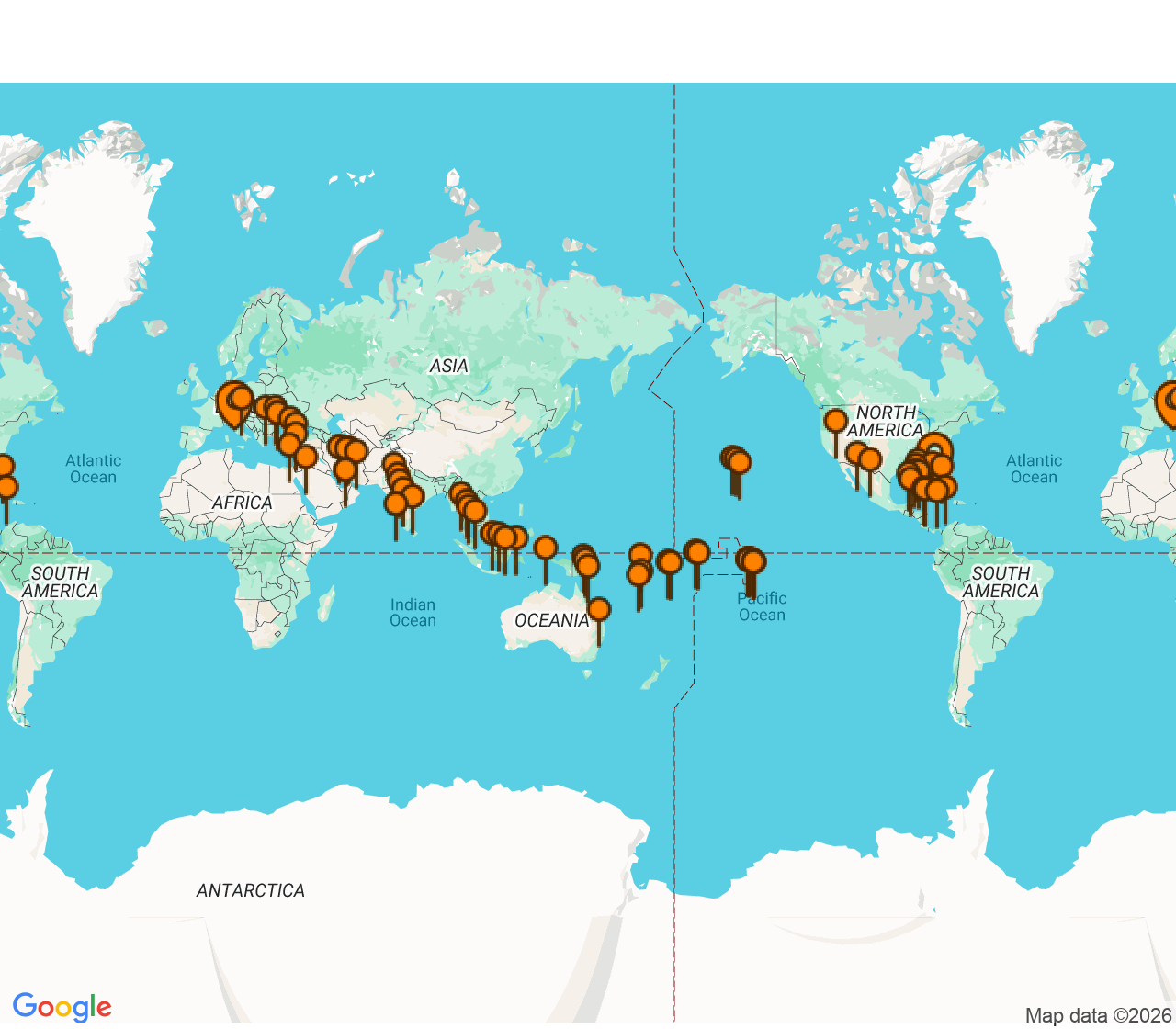 Harta itinerariu Croaziera 2027 - Grand Voyage si Tematice (Miami, FL) - Regent Seven Seas Cruises - Seven Seas Splendor - 127 nopti