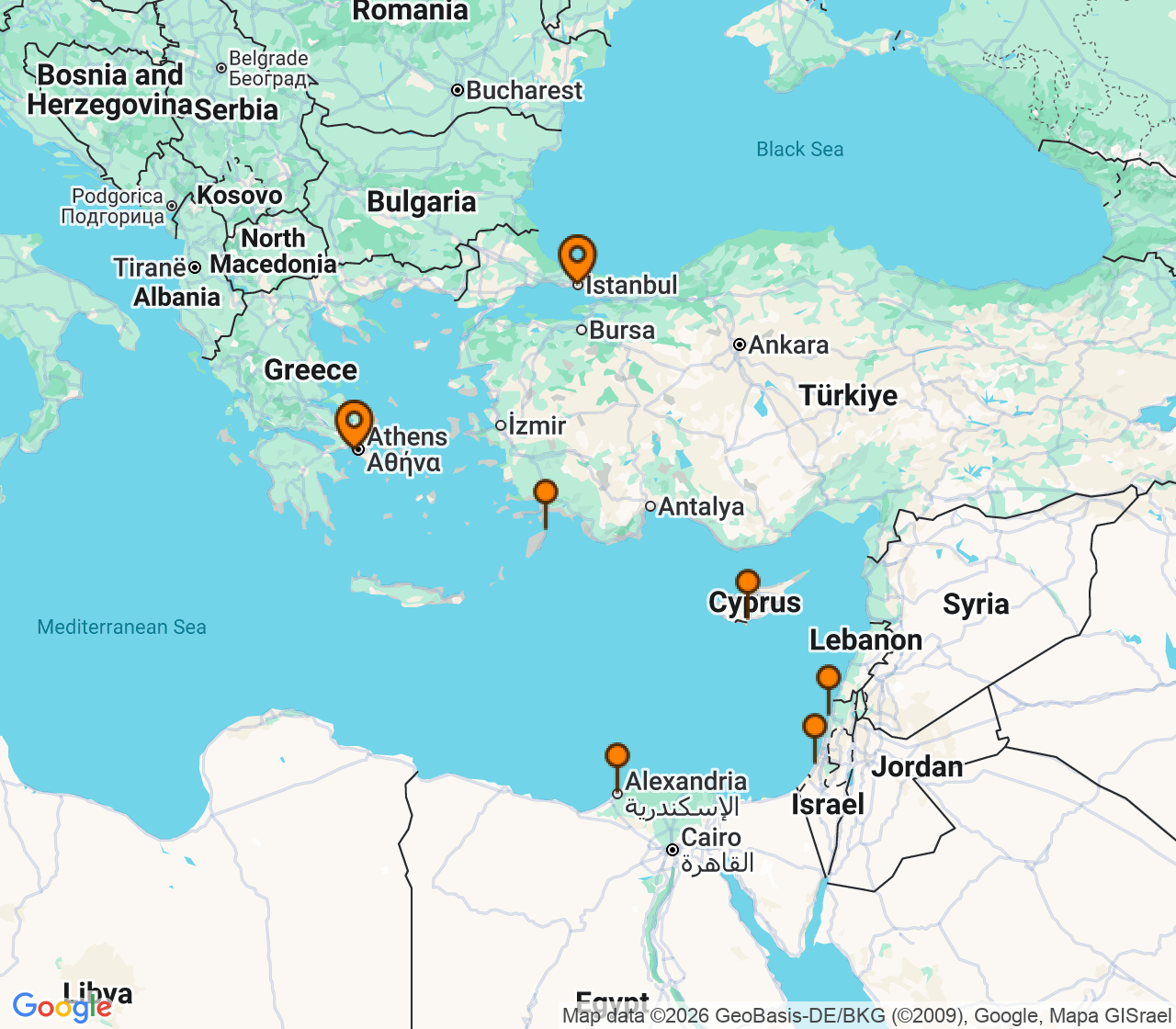 Harta itinerariu Croaziera 2027 - Grand Voyage si Tematice (Istanbul, Turcia) - Regent Seven Seas Cruises - Seven Seas Mariner - 10 nopti