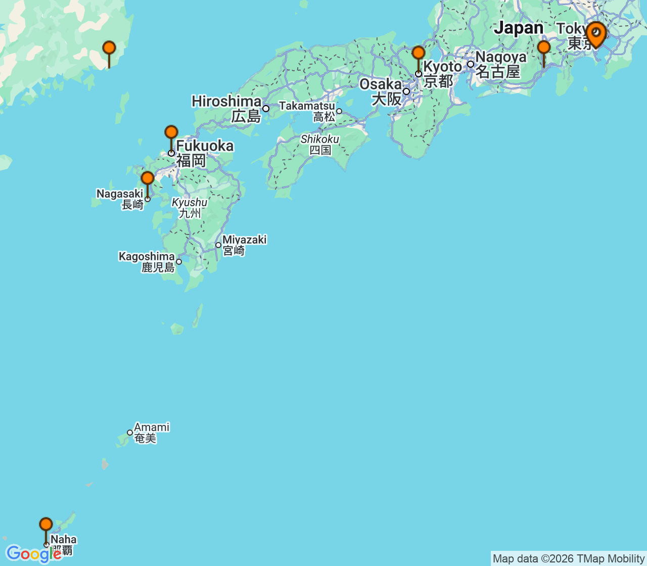 Harta itinerariu Croaziera 2028 - Asia (Orientul Indepartat) (Tokyo (Yokohama), Japonia) - Celebrity Cruises - Celebrity Solstice - 12 nopti