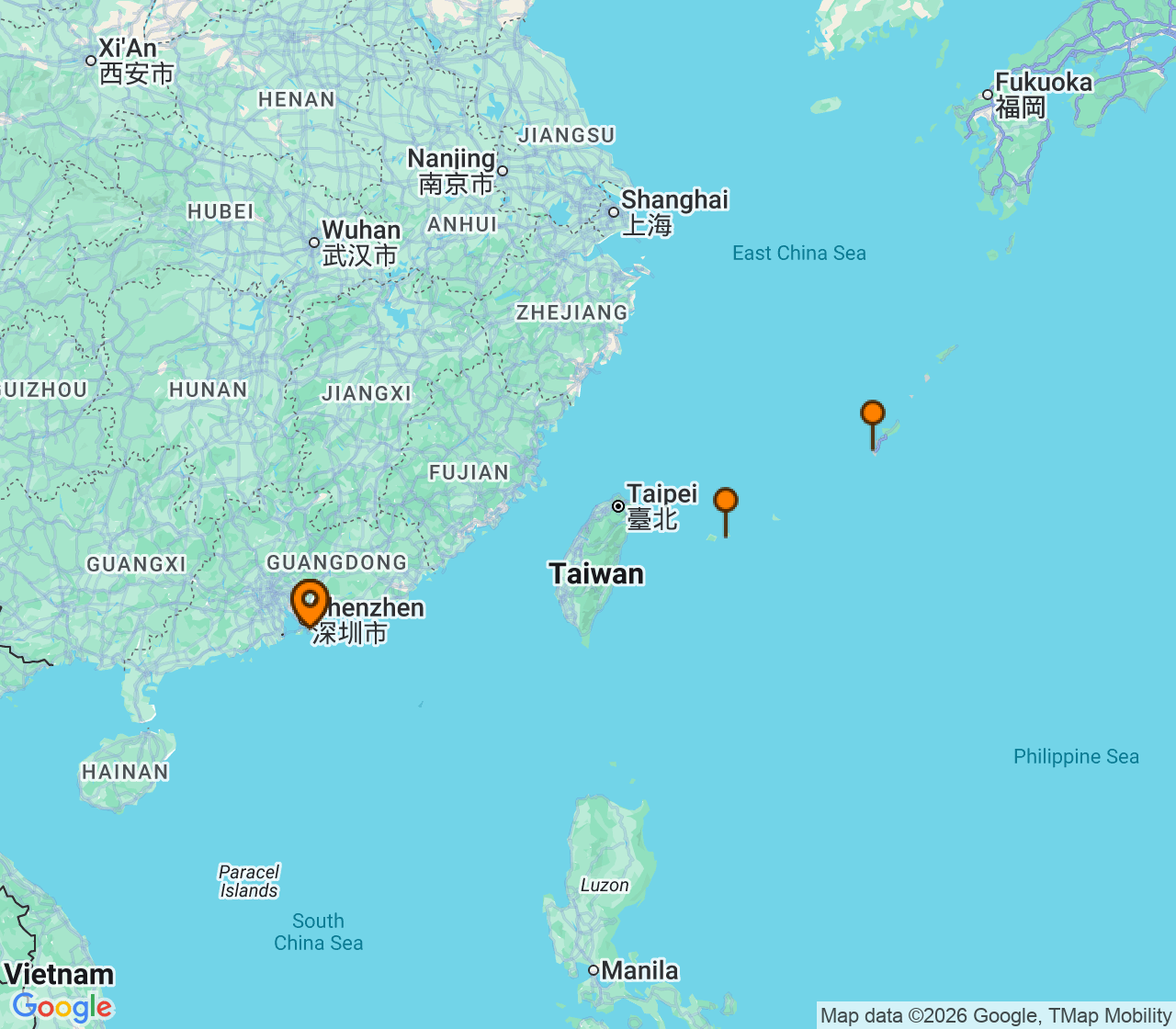 Harta itinerariu Croaziera 2026 - Asia (Orientul Indepartat) (Hong Kong, China) - Royal Caribbean Cruise Line - Spectrum of the Seas - 5 nopti
