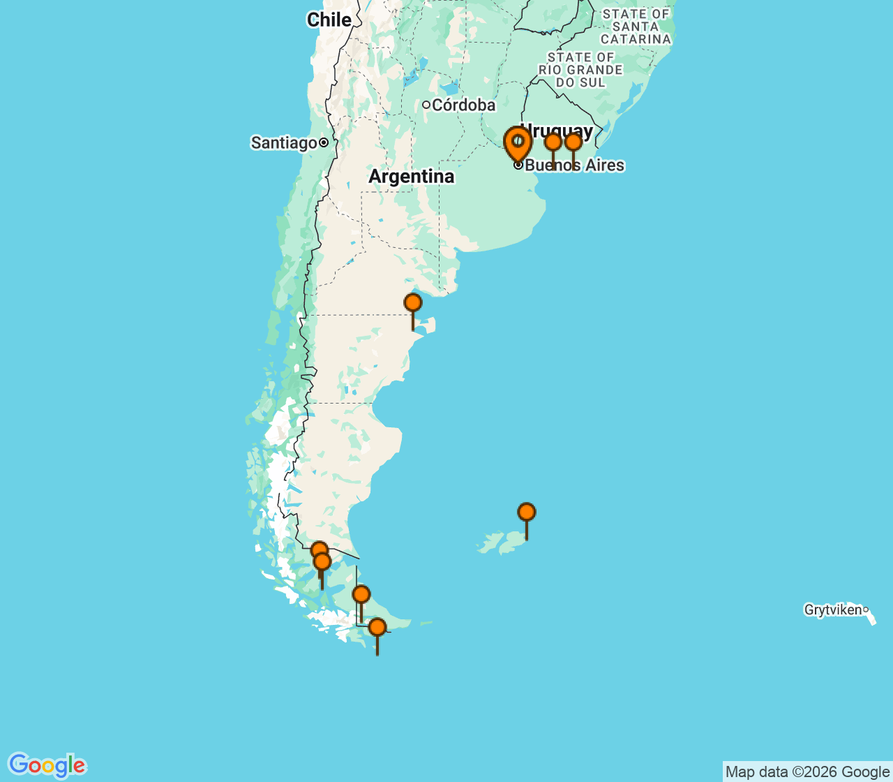 Harta itinerariu Croaziera 2026 - America de Sud (Buenos Aires, Argentina) - Celebrity Cruises - Celebrity Equinox - 14 nopti